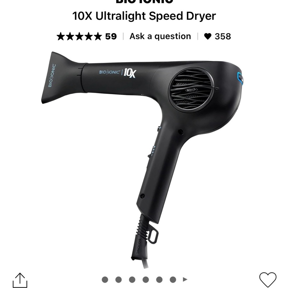 Bio Ionic 10X Black Hair Dryer